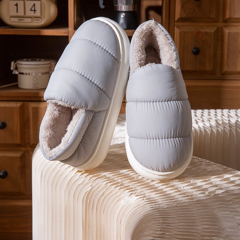 Unisex βαμβακερές παντόφλες για το σπίτι, με βελούδινο επάνω μέρος, αδιάβροτη αντιολισθητική σόλα και ζεστή επένδυση