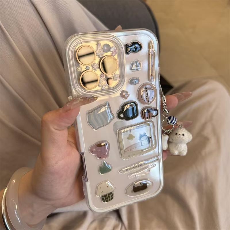 Carcasă pentru iPhone 14/13/12/11 – 3 în 1, motiv animal (pisică și câine), silicon moale, relief embossat, protecție împotriva căderilor