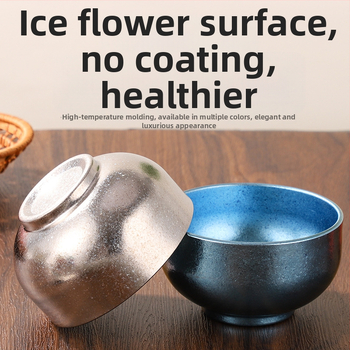 Ryžová misa z čistého titánu, dvojvrstvový dizajn, mikrovlnná rúra vhodná, tlač loga k dispozícii, značka Family year