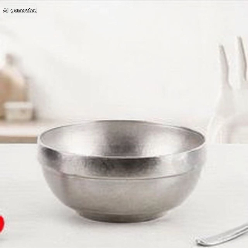 Ryžová misa z čistého titánu, dvojvrstvový dizajn, mikrovlnná rúra vhodná, tlač loga k dispozícii, značka Family year