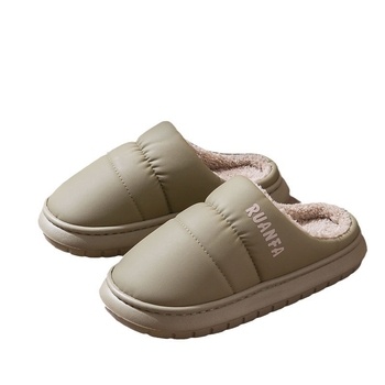 Ανδρικές και γυναικείες βαμβατικές παντόφλες εσωτερικού χώρου με θερμή αντιολισθητική σόλα και γούνινη επένδυση