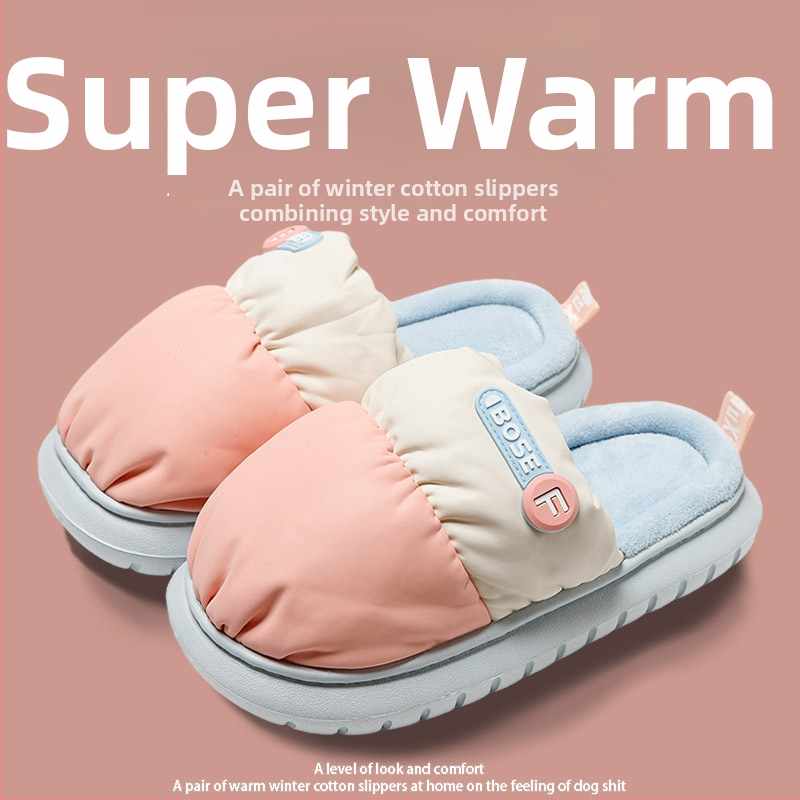 Unisex bavlnené domáce papuče s teplou protišmylovou podrážkou a plyšovou podšívkou