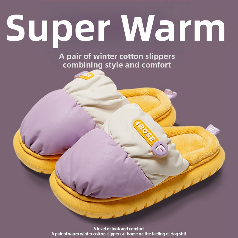 Unisex bavlnené domáce papuče s teplou protišmylovou podrážkou a plyšovou podšívkou