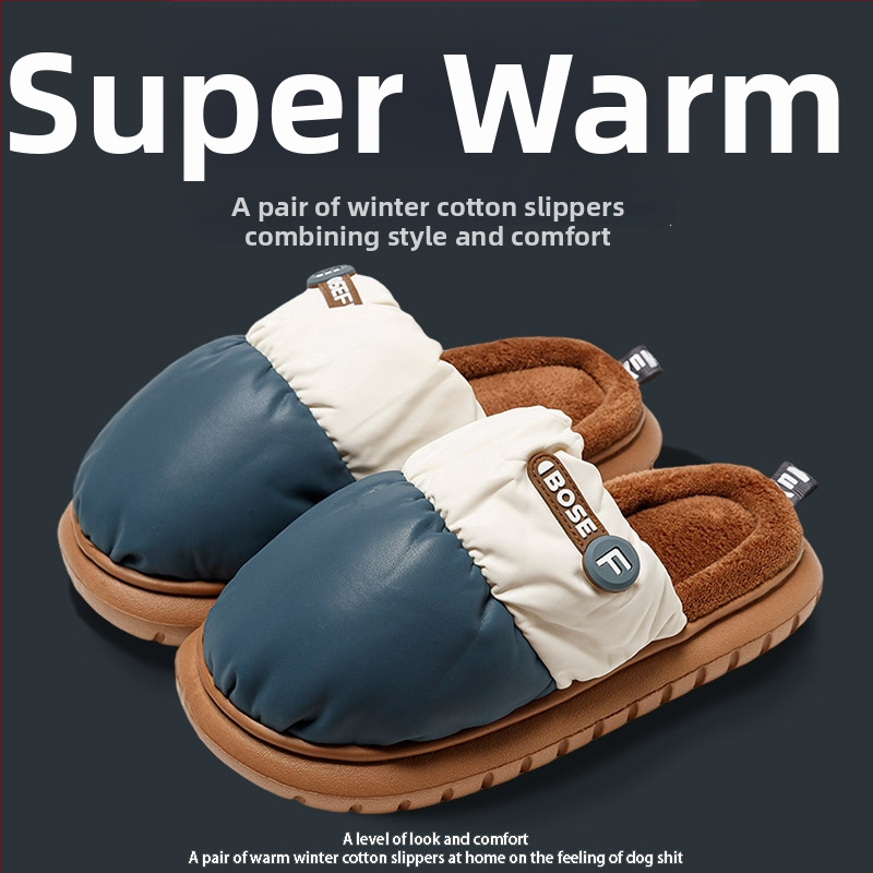 Unisex bavlnené domáce papuče s teplou protišmylovou podrážkou a plyšovou podšívkou