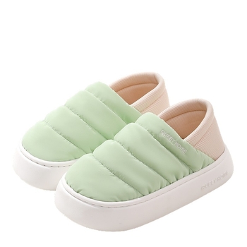 Χειμερινές εσωτερικές παντόφλες από βαμβάκι με σόλα EVA, επένδυση Xinjiang βαμβάκι, στρογγυλή μύτη, μεσαίο ύψος τακουνιού 3–5 cm, αντιολισθητικές, για οικιακή χρήση