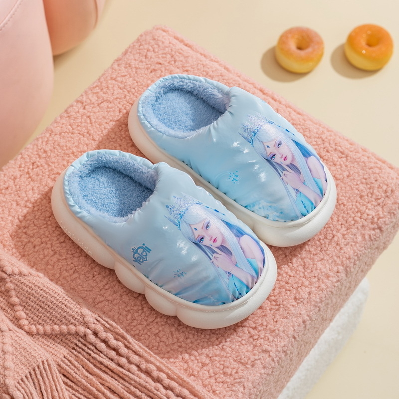 Ye Luoli παιδικές βαμβακές παντόφλες για κορίτσια – Καρτούν σχέδιο, Αδιάβροχες, Θερμές, Αντιολισθητική σόλα PVC, εσωτερικές για χειμώνα