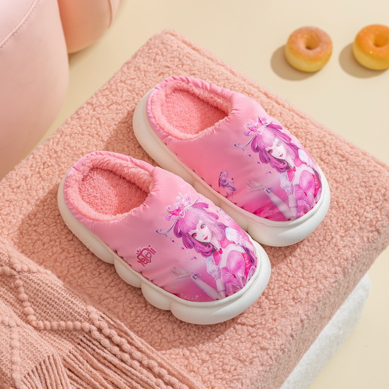 Ye Luoli παιδικές βαμβακές παντόφλες για κορίτσια – Καρτούν σχέδιο, Αδιάβροχες, Θερμές, Αντιολισθητική σόλα PVC, εσωτερικές για χειμώνα