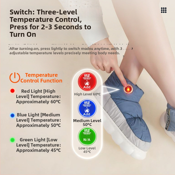 Xiangfutang Unisex επαναφορτιζόμενα θερμαινόμενα ψηλά μποτάκια με επάνω μέρος από down ύφασμα, σόλα EVA, τροφοδοσία USB