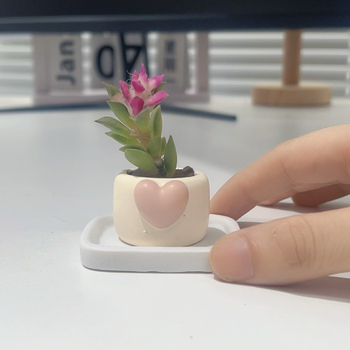 Lonac od smole u obliku srca s likom crtića za sukulente – kreativni stolni lonac, mini lonac