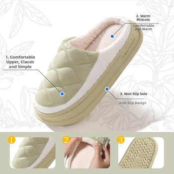 Bavlnené papuče na zimu, vodotesné, teplé, proti zápachu, unisex, s hrubou EVA podrážkou na vnútorné aj vonkajšie použitie