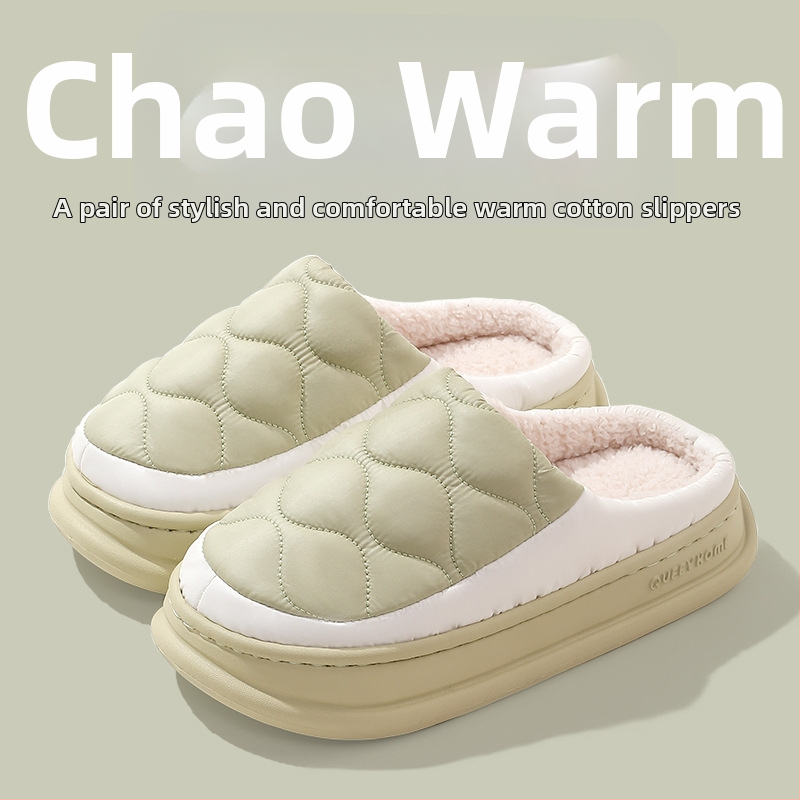 Bavlnené papuče na zimu, vodotesné, teplé, proti zápachu, unisex, s hrubou EVA podrážkou na vnútorné aj vonkajšie použitie