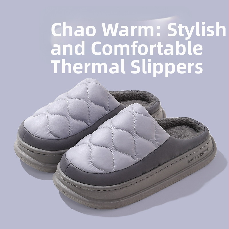 Bavlnené papuče na zimu, vodotesné, teplé, proti zápachu, unisex, s hrubou EVA podrážkou na vnútorné aj vonkajšie použitie