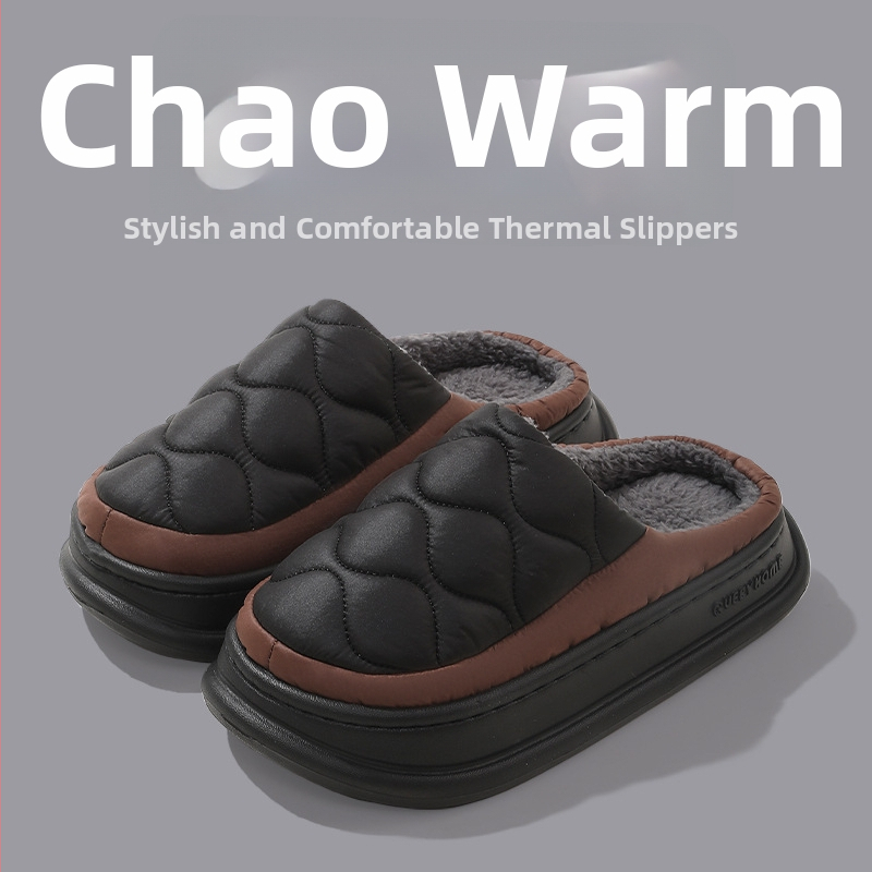 Bavlnené papuče na zimu, vodotesné, teplé, proti zápachu, unisex, s hrubou EVA podrážkou na vnútorné aj vonkajšie použitie