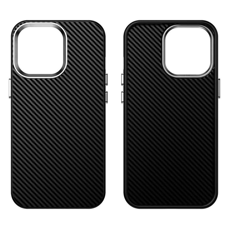 Carcasă protecție pentru iPhone 13 Pro din seria fibră de carbon – finisaj mat, spate rigid cu margini moi, TPU+PC+PET, anti-cădere, anti-amprente, disipare căldură, magnetic