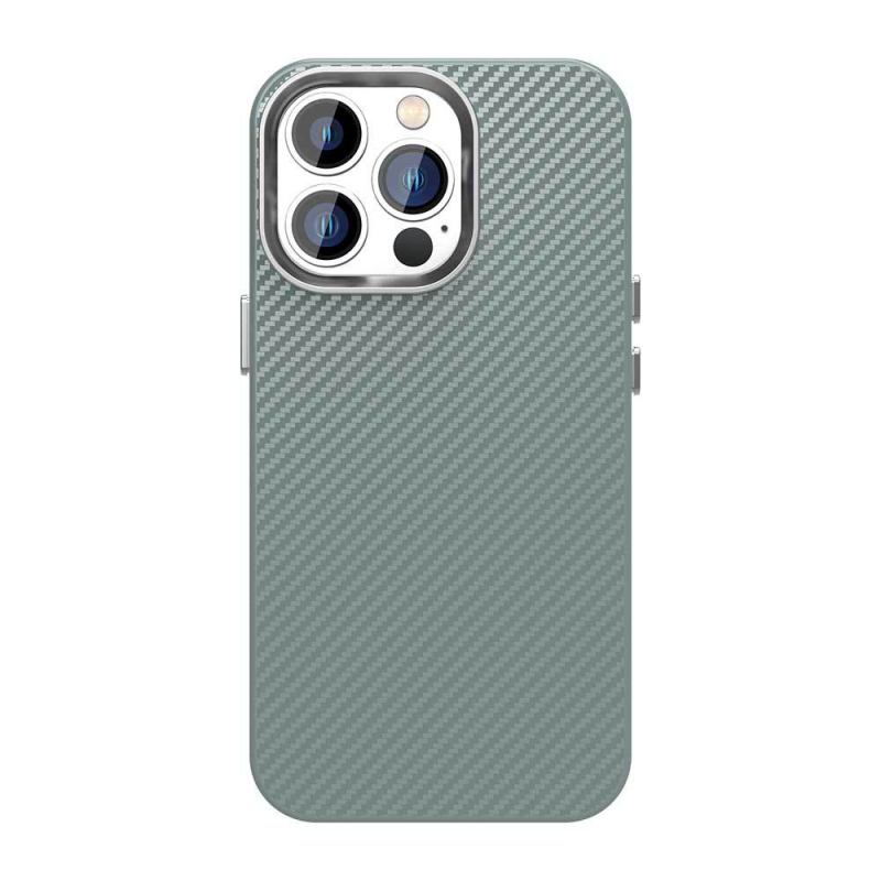 Carcasă protecție pentru iPhone 13 Pro din seria fibră de carbon – finisaj mat, spate rigid cu margini moi, TPU+PC+PET, anti-cădere, anti-amprente, disipare căldură, magnetic