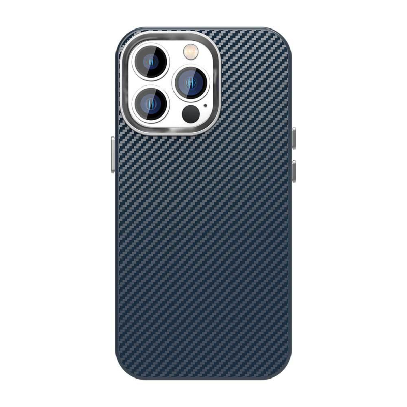 Carcasă protecție pentru iPhone 13 Pro din seria fibră de carbon – finisaj mat, spate rigid cu margini moi, TPU+PC+PET, anti-cădere, anti-amprente, disipare căldură, magnetic