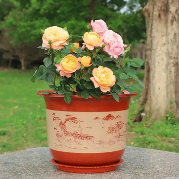 Kerámiából készült virágcserép, légáteresztő, padlóra helyezhető, aranyos stílus