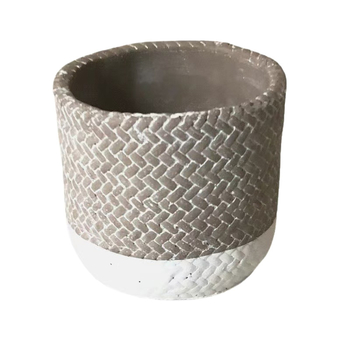 Saksija od cementa, ručno oslikana, nordijskog stila, za stolnu i podnu uporabu