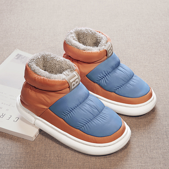 Pantofi de casă din bumbac pentru familie – căptușeală fleece, impermeabili, anti-derapare, talpă groasă