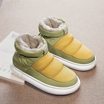 Pantofi de casă din bumbac pentru familie – căptușeală fleece, impermeabili, anti-derapare, talpă groasă