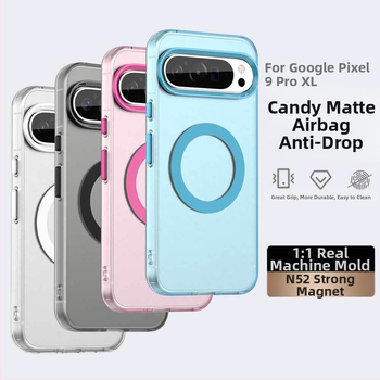 Kryt na Google Pixel 9 Pro XL – Frosted povrch, TPU+PET+PC s magnetom N52; odolný proti nárazom, proti otlačkom prstov, odvádzanie tepla, prispôsobiteľný