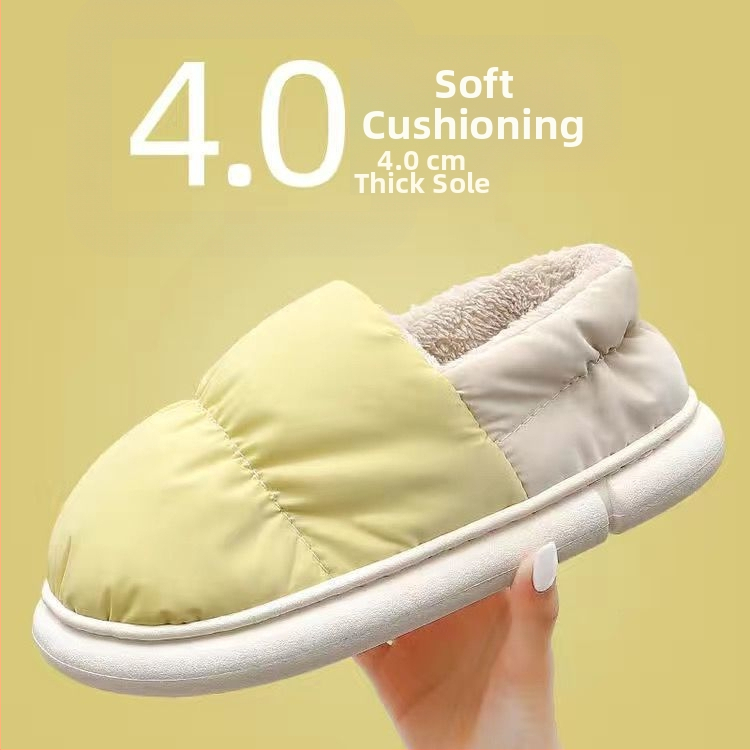 Unisex zimné papuče z bavlny, s plyšovým podšitím, nepremokavé, protišmykové