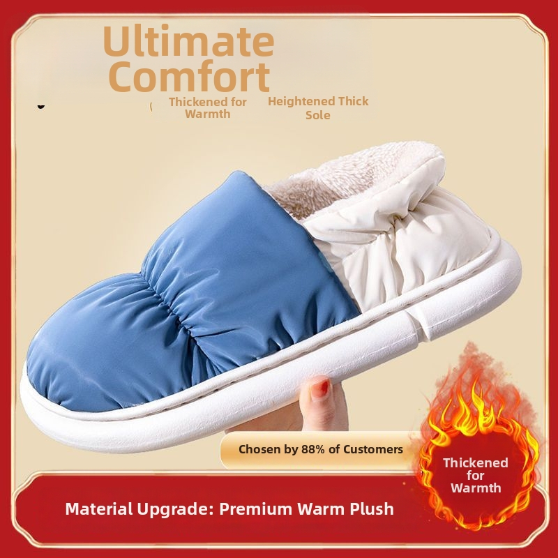 Unisex zimné papuče z bavlny, s plyšovým podšitím, nepremokavé, protišmykové