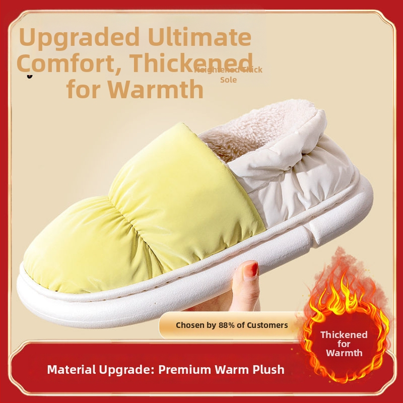 Unisex zimné papuče z bavlny, s plyšovým podšitím, nepremokavé, protišmykové