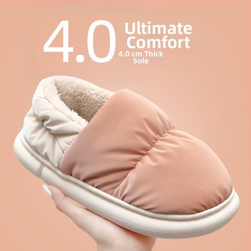 Unisex zimné papuče z bavlny, s plyšovým podšitím, nepremokavé, protišmykové