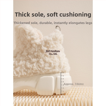 Dámske snehové čižmy s hrubou podrážkou a platformou na zväčšenie výšky, podšité plyšom, nepremokavé