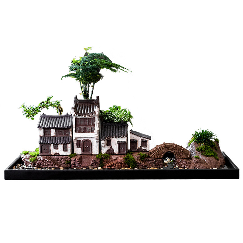 Kameni hidroponski spremnik, ručna izrada, retro stil, za stolnu upotrebu