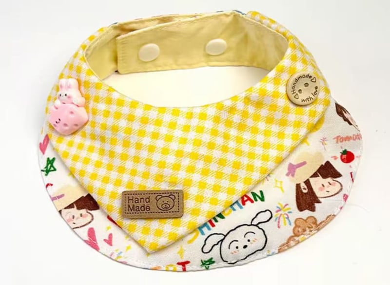 Κασκόλ κατοικίδιων για γάτες και σκύλους με καρτούν μοτίβο, ύλικό καμβάς, απλή ύφανση, εκτύπωση, στυλ πριγκίπισσα