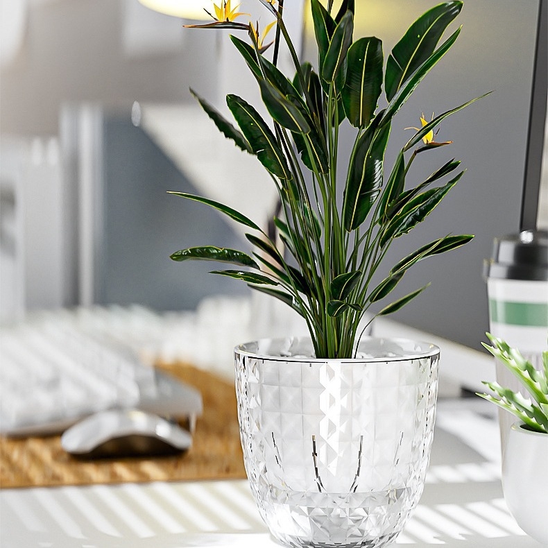 Plastični lonac za cvijeće za stol ili pod, jednopločno oblikovan, proziran, otporan na koroziju, štednja vode