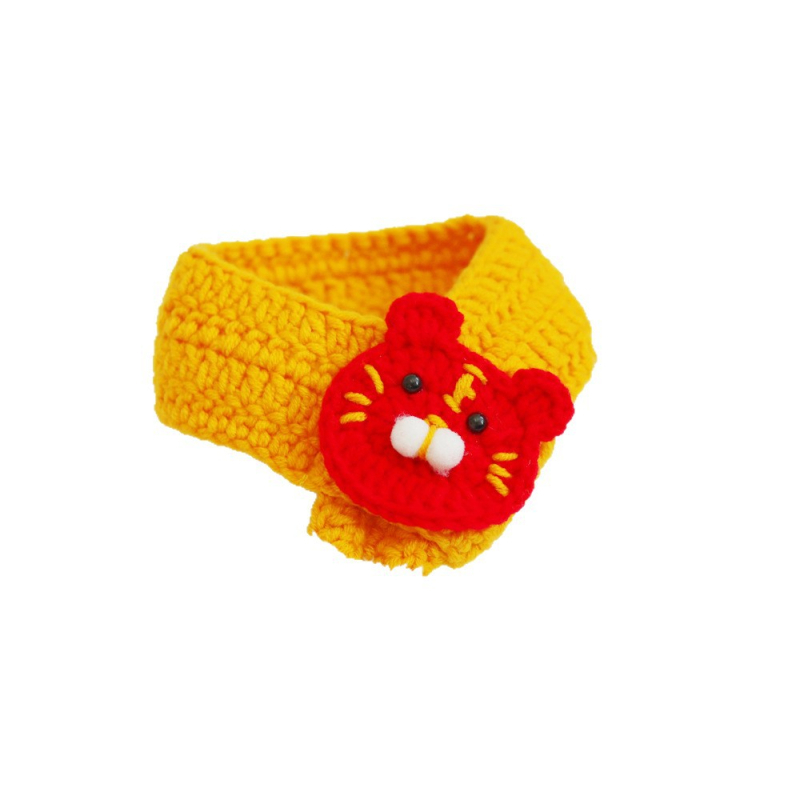 Πλεκτό κασκόλ κατοικίδιων από μαλλί - cartoon σχέδιο, για γάτες και σκύλους, όλη τη χρονιά