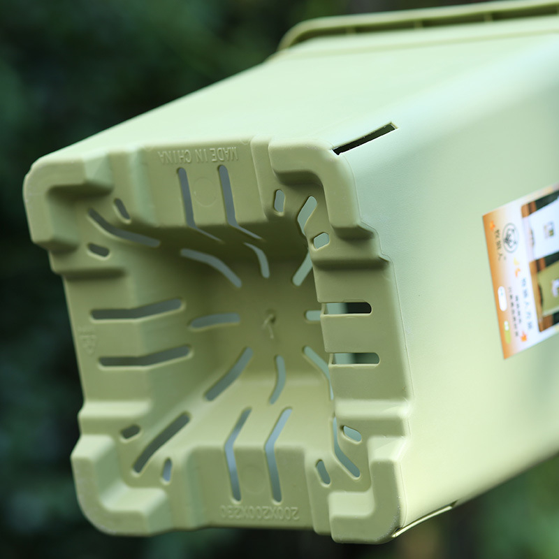 Plastični lonac za cvijeće, četvrtastog oblika, s kontrolom korijena, gusta smola, pogodan za ružu i klematis