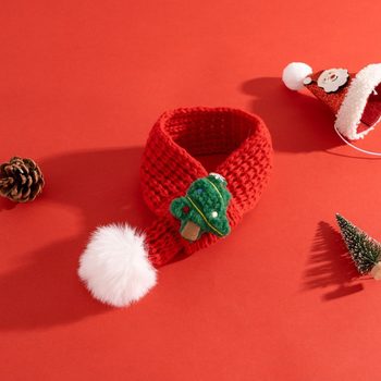 Κοστούμι Χριστουγέννων για κατοικίδια: φουλάρι και καπέλο για μικρά σκυλιά και γάτες – καρτούν μοτίβο, πολυεστέρας, ύφανση μηχανή, επεξεργασία χειροποίητη, άνοιξη και φθινόπωρο