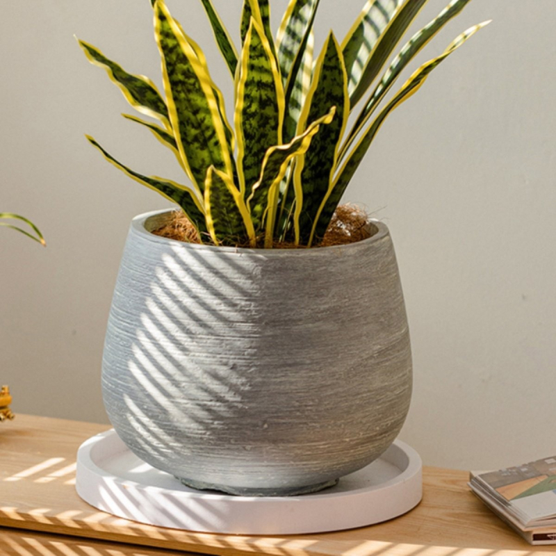 Kerek kerámia virágtartó, kézzel készített, beltéri és kültéri használatra, nappalira és kertbe