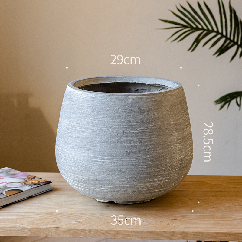Kerek kerámia virágtartó, kézzel készített, beltéri és kültéri használatra, nappalira és kertbe