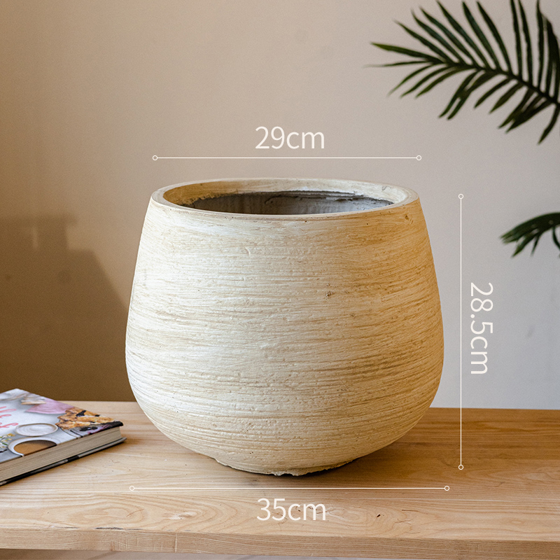 Kerek kerámia virágtartó, kézzel készített, beltéri és kültéri használatra, nappalira és kertbe