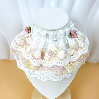 Πετσέτα σάλι για γάτες με λουλουδένιο μοτίβο, ύφασμα βαμβακοπολυεστέρα, πλεκτή ύφανση, κέντημα, στυλ πριγκίπισσας