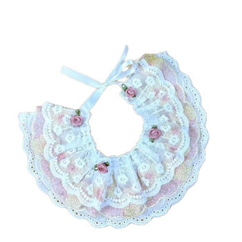 Πετσέτα σάλι για γάτες με λουλουδένιο μοτίβο, ύφασμα βαμβακοπολυεστέρα, πλεκτή ύφανση, κέντημα, στυλ πριγκίπισσας