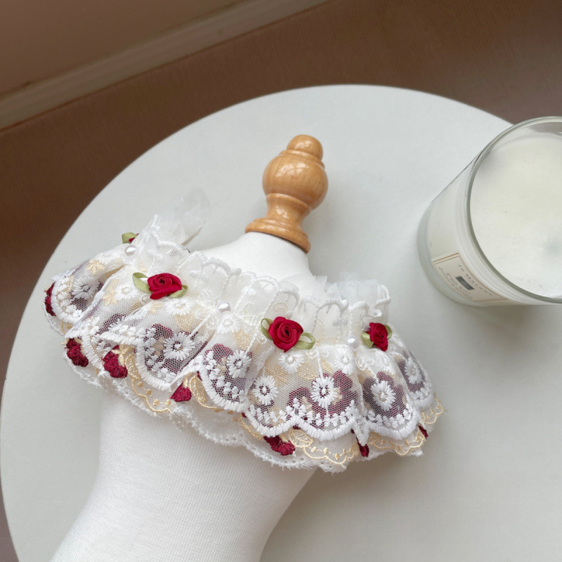 Πετσέτα σάλι για γάτες με λουλουδένιο μοτίβο, ύφασμα βαμβακοπολυεστέρα, πλεκτή ύφανση, κέντημα, στυλ πριγκίπισσας