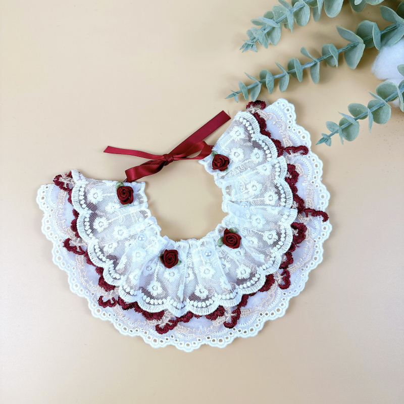 Πετσέτα σάλι για γάτες με λουλουδένιο μοτίβο, ύφασμα βαμβακοπολυεστέρα, πλεκτή ύφανση, κέντημα, στυλ πριγκίπισσας