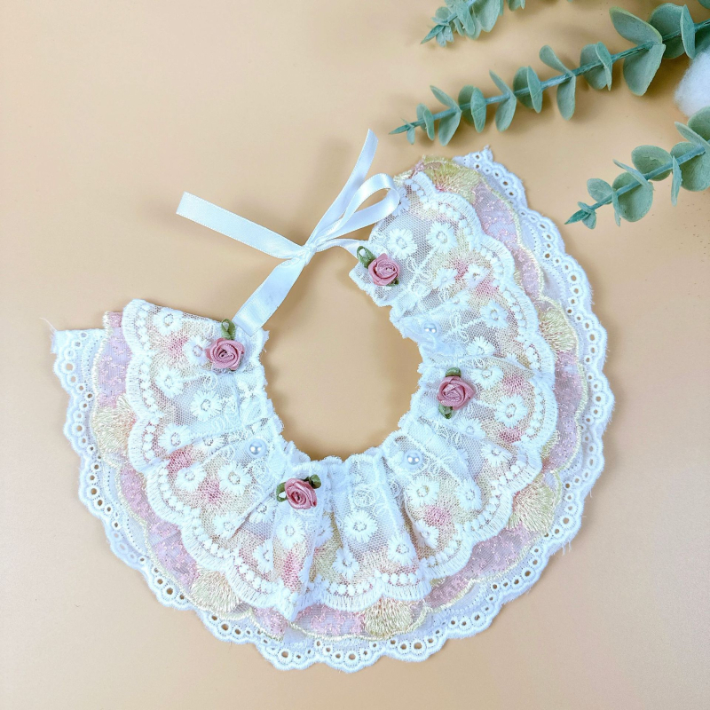 Πετσέτα σάλι για γάτες με λουλουδένιο μοτίβο, ύφασμα βαμβακοπολυεστέρα, πλεκτή ύφανση, κέντημα, στυλ πριγκίπισσας