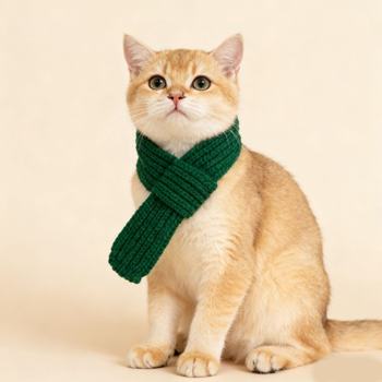 Μαλλινός κασκόλ κατοικίδιου γάτας, cartoon σχέδιο, χειροποίητα πλεκτό, χειμωνιάτικο χριστουγεννιάτικο αξεσουάρ, μάρκα Ming rui