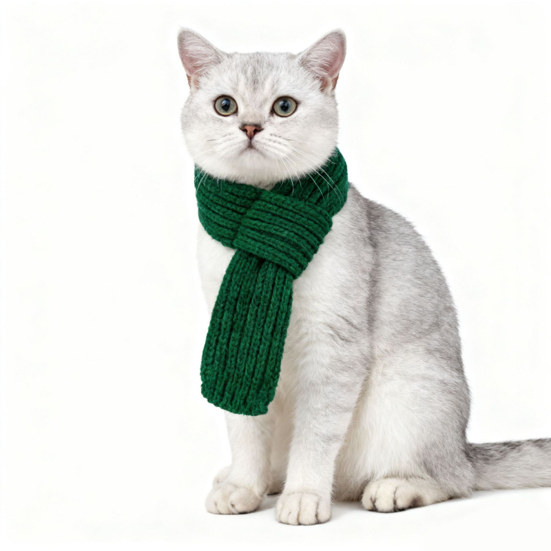 Μαλλινός κασκόλ κατοικίδιου γάτας, cartoon σχέδιο, χειροποίητα πλεκτό, χειμωνιάτικο χριστουγεννιάτικο αξεσουάρ, μάρκα Ming rui