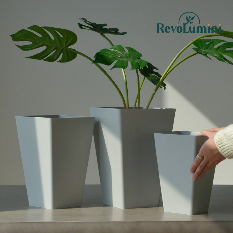 Minimalistička visoka kvadratna posuda od smole za Phalaenopsis, set kvadratnih visokih plastičnih saksija, ojačana saksija za sukulente.