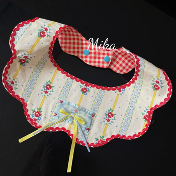 Μπιμπ για γάτες και σκύλους - Δαντελωτό ύφασμα, χειροποίητο πλεκτό περιλαίμιο-αξεσουάρ, πολυεστέρας, τεσσάρων εποχών γενικού σκοπού