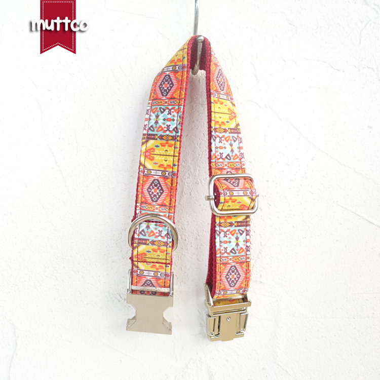 Κολάρο σκύλου MUTTCO – πολυεστέρας, φλοράλ μοτίβο, για σκύλους