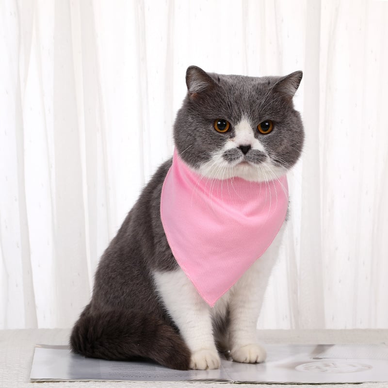 Pet Pola eșarfă triunghiulară din bumbac-poliester pentru câini și pisici, margine curbată, pentru patru anotimpuri, stil de relaxare